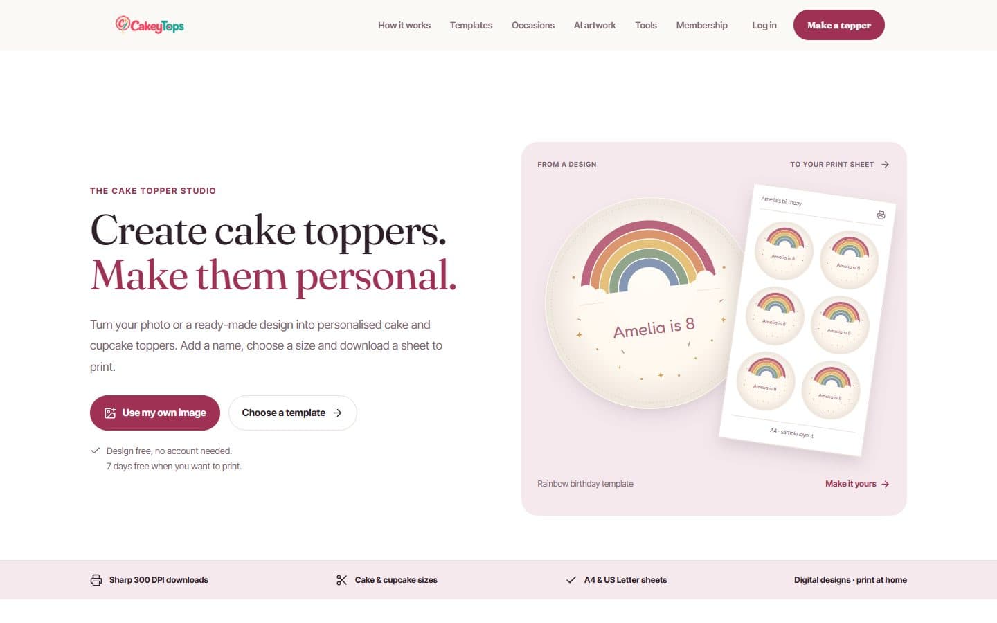 The CakeyTops app