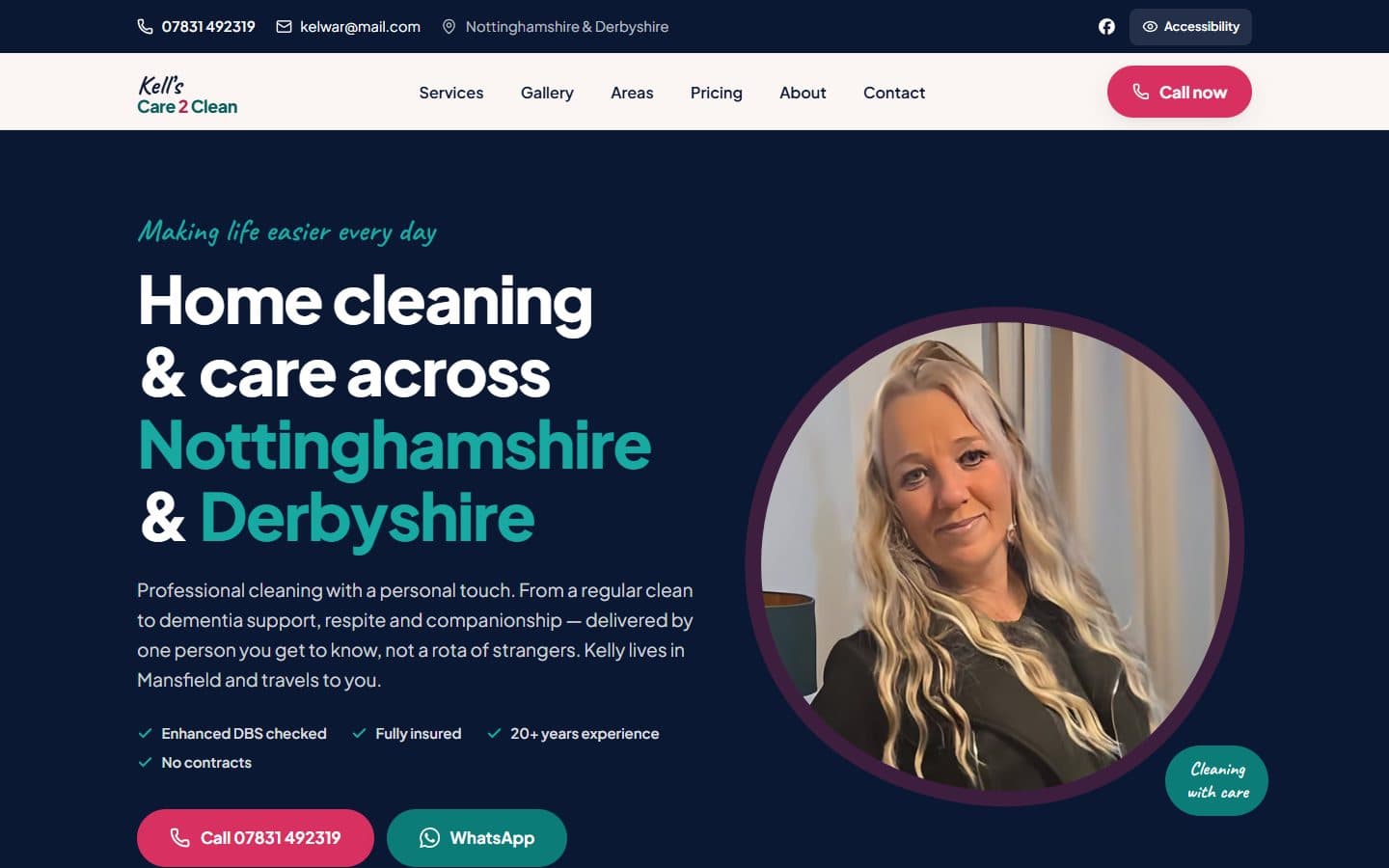 The Kell's Care 2 Clean website